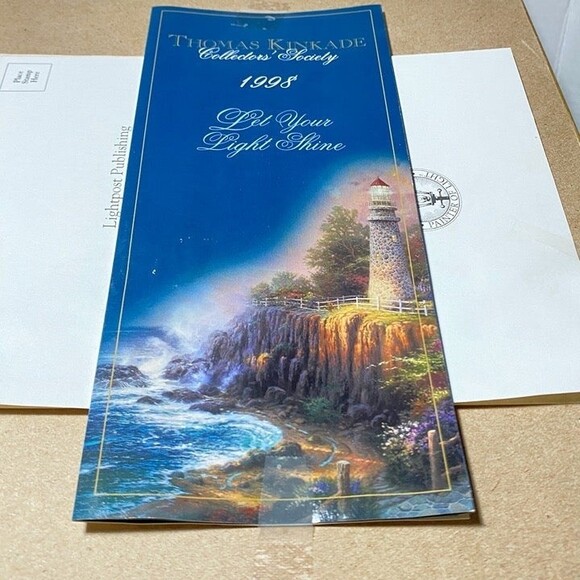 Thomas Kinkade Framed Art Glass Triple Pictures Collectors Society 1998 - Picture 9 of 9